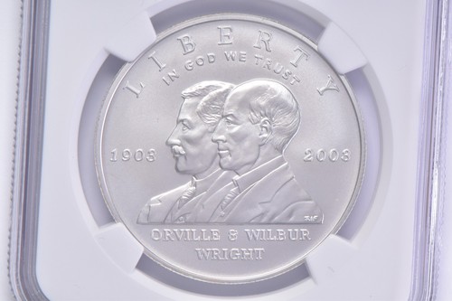MS70 2003-P First Flight Commemorative Silver Dollar $1 NGC Brown Lbl *2362 - Picture 3 of 5