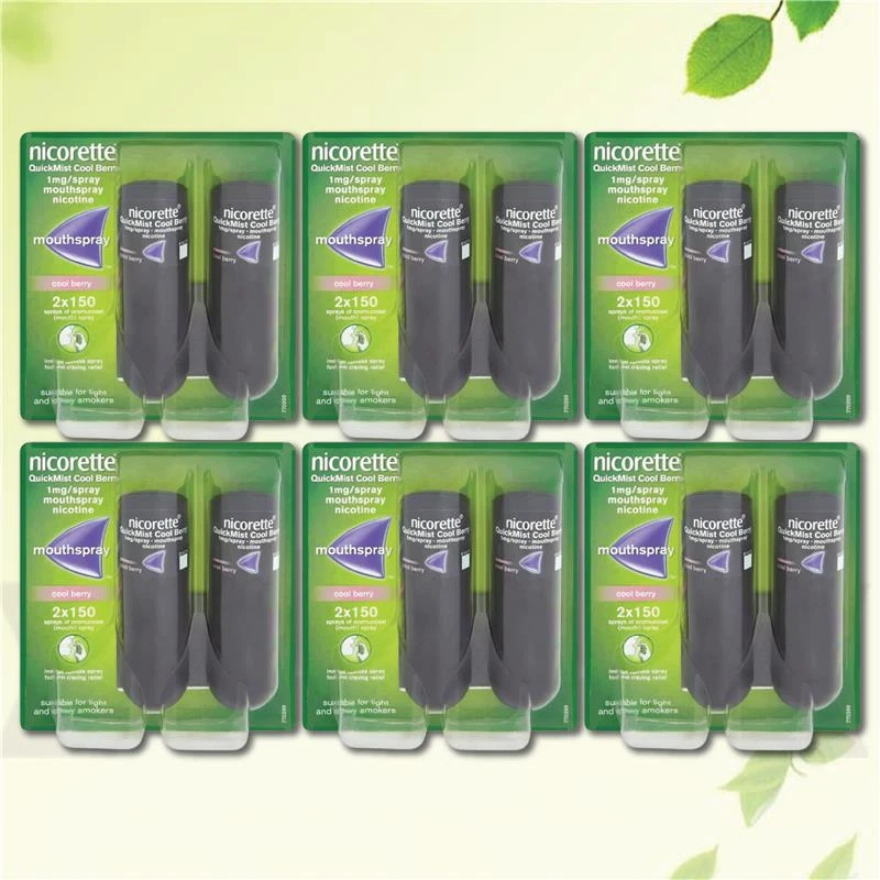 6X Nicorette Spray Bucal Quickmist Berry 1mg 13,2ml X 2ct-PACK 6-ENVÍO GRATUITO Foto 2 de 3