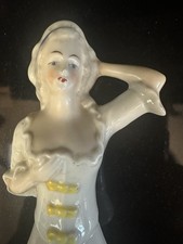 Vintage half doll with yellow bows and ruffles Made In Germany