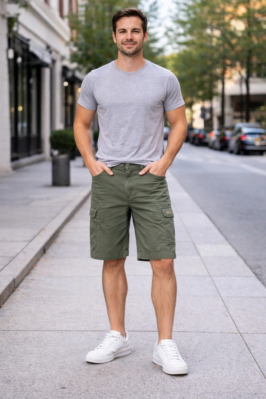 Unionbay Olive Green Cargo Shorts Mens 42 Relaxed Fit Stretch Pockets New