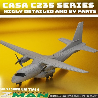 3d printed CASA CN-235MPA (2 IN 1) V7 US AIRFORCE) plane aircraft fighter