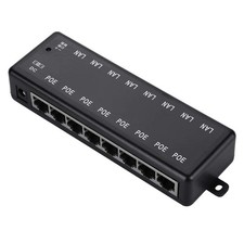 8 Port Poe Injector All in One DC12V-48V 8 Interfaces Passive Adapter Power over