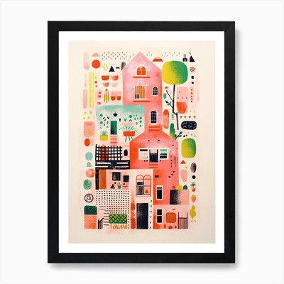 Ein Haus in Buenos Aires, Abstrakt R Gerahmtes Wandbild Poster Leinwanddruck Bild