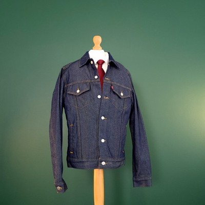 Levi's Trucker Jacke Herren Medium Slim Blau Denim Knopf Red Tab