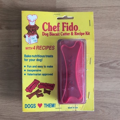 Chef Fido Dog Biscuit Cutter & Recipe Kit with 4 Recipes Veterinarian Approved