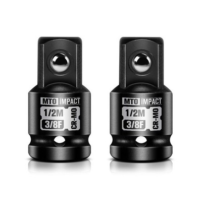 2-Piece 3/8'' Female to 1/2'' Male Impact Socket Adapter Set, 3/8'' Drive Impact