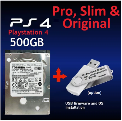 ps4 pro 500GB　HDD 500GB PS4 Internal HD PS4 Pro Slim & the Original PS4 firmware USB