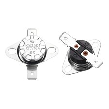 2 Pcs KSD301 Thermostat 85°C/185°F Snap Disc Temperature Switch Bakelite