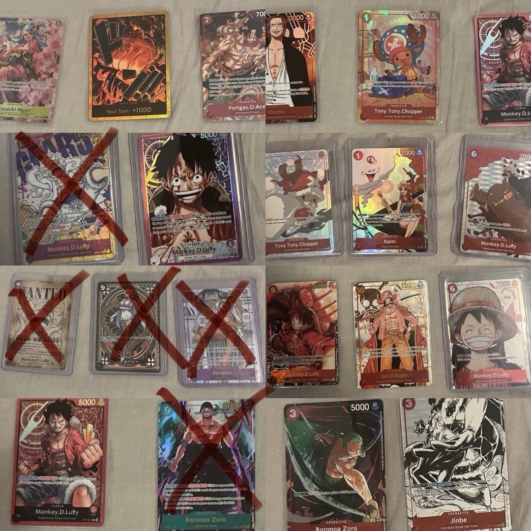 Lotto carte foil One Piece e Pokémon TCG ITA Luffy Ace Charizard