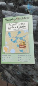 Mapping Specialists Water / Tear Proof Maps Northwoods WI MANITOWISH LAKES CHAIN