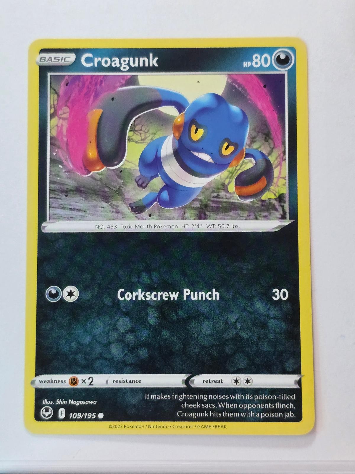 CROAGUNK 109/195 COMMON SILVER TEMPEST NM/M POKEMON