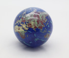 Vtg Lundberg Studios Art Glass Signed Planet Earth World Globe Paperweight 1991 — photo 3