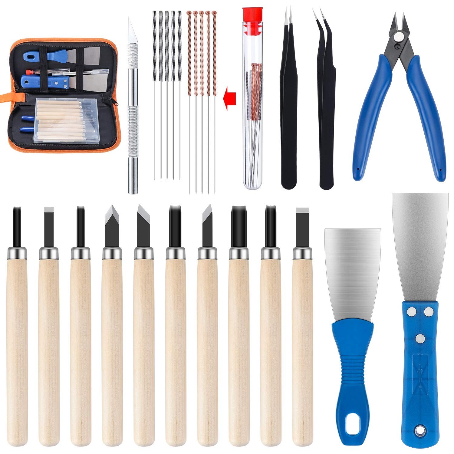 31 Stück 3D Drucker Werkzeug Kit Zubehör Set Tool mit Reinigungsnadeln Tasche - Bild 3
