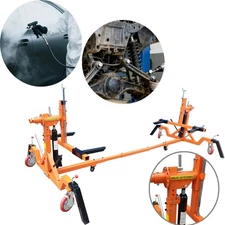 3969lb 342-610cm Car Rotisserie for Paint Spraying and Repairing w Wheels Legs