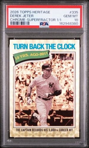 Derek Jeter 2026 Topps Chrome Heritage SUPERFRACTOR 1/1 PSA 10 GEM MINT 1 OF 1