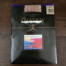 DANSKIN Platinum Tights Womens Ultra Shimmery Style 1331 Toast B Vintage 1993