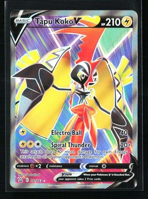 Tapu Koko V (Full Art) Holo Ultra Rare SWSH05: Battle Styles 147/163 NM