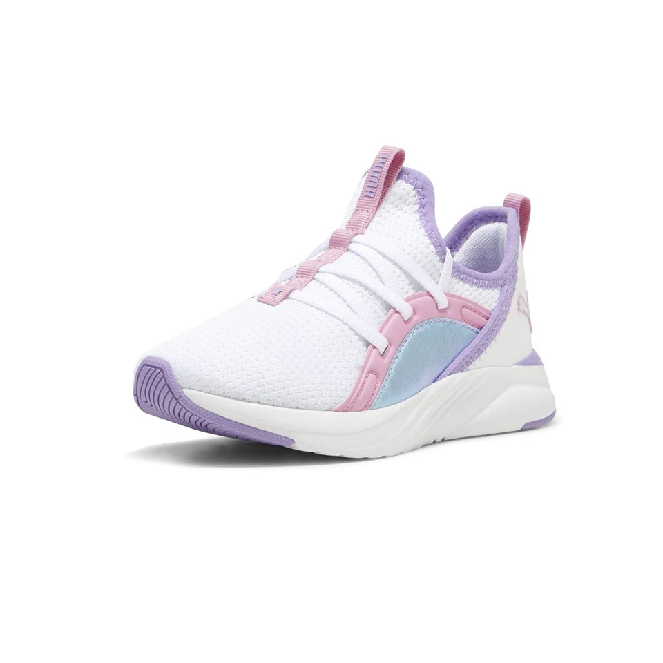 Zapatillas informales blancas PUMA Soft Sophia 2 hinchables cielo con cordones niñas pequeñas Foto 2 de 4