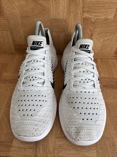 Nike Free RN Flyknit White Running Shoes Trainers 831070-101 UK Size 4.5 - Imagen 3 de 13