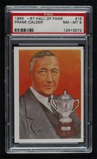 1985 Cartophilium Hockey Hall of Fame Frank Calder #18 PSA 8 HOF 0f8