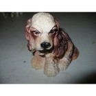 Vintage Sitting Cocker Spaniel Dog Brown & Cream Figurine Resin