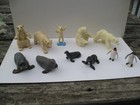 11 BRITAINS England vintage plastic ZOO animals ARCTIC Polar Bears Walrus Seal
