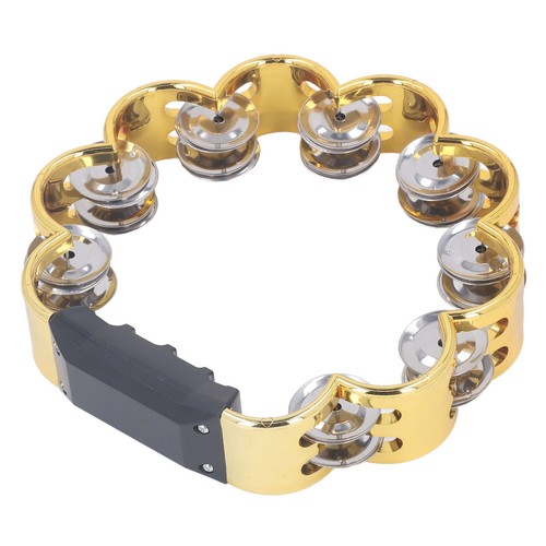 (Gold)Double Series Flower Design Tamburine With Metal Bell -piece For Happy - Picture 5 of 24