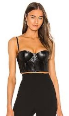 Fleur du Mal Vegan Leather Bustier Top Size Med NWT