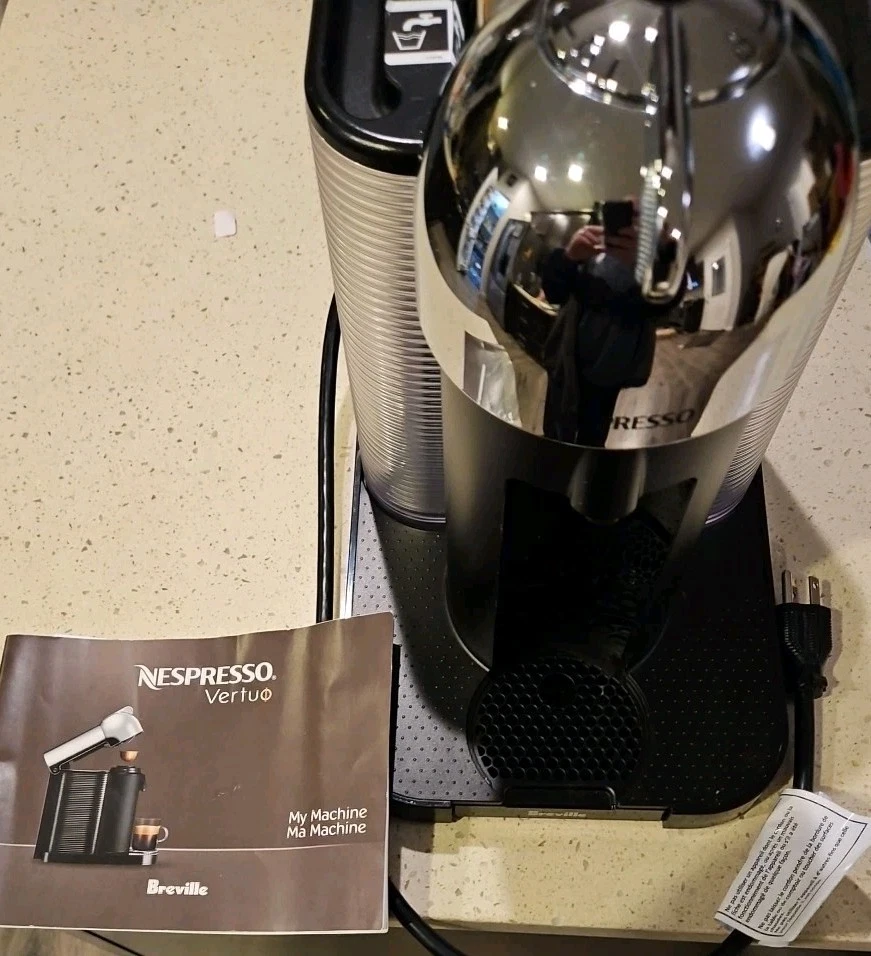 Nespresso Vertuo Coffee Espresso Machine By Breville Chrome Black Pod Maker