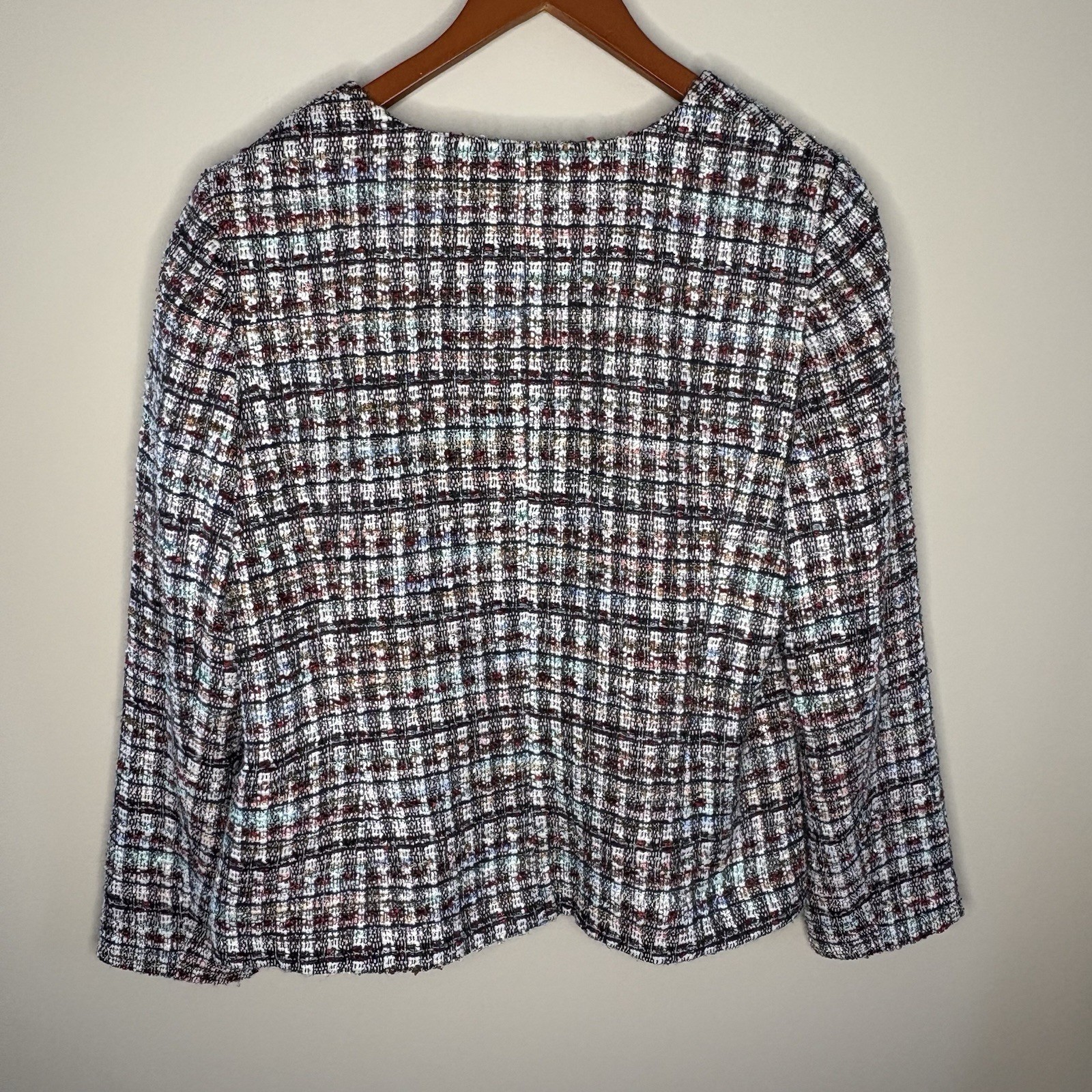 TALBOTS Adele Tweed Jacket Multi Color Metallic L… - image 4