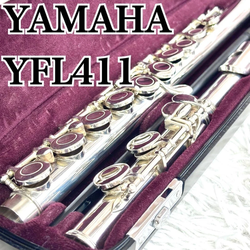 YAMAHA YFL-411 Flauto Argento Massiccio Corpo E Meccanismo Ottimo Usato Con C... - Immagine 2 di 4