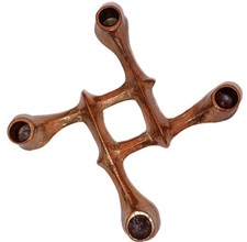 Harjes 60er Jahre Vierflammiger Kerzenständer Bronze