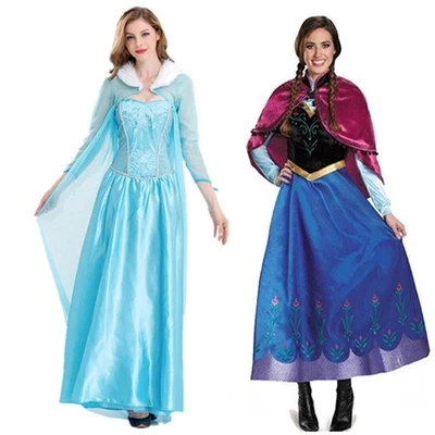 MARKENLOS Damen Frozen Prinzessin Elsa Anna Fasching Karneval Cosplay Kostüm Party Kleider