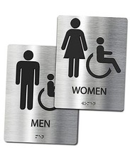 ADA-Mark Modern Restroom Sign for Business - 2PK ADA Compliant 2pk-Women Men