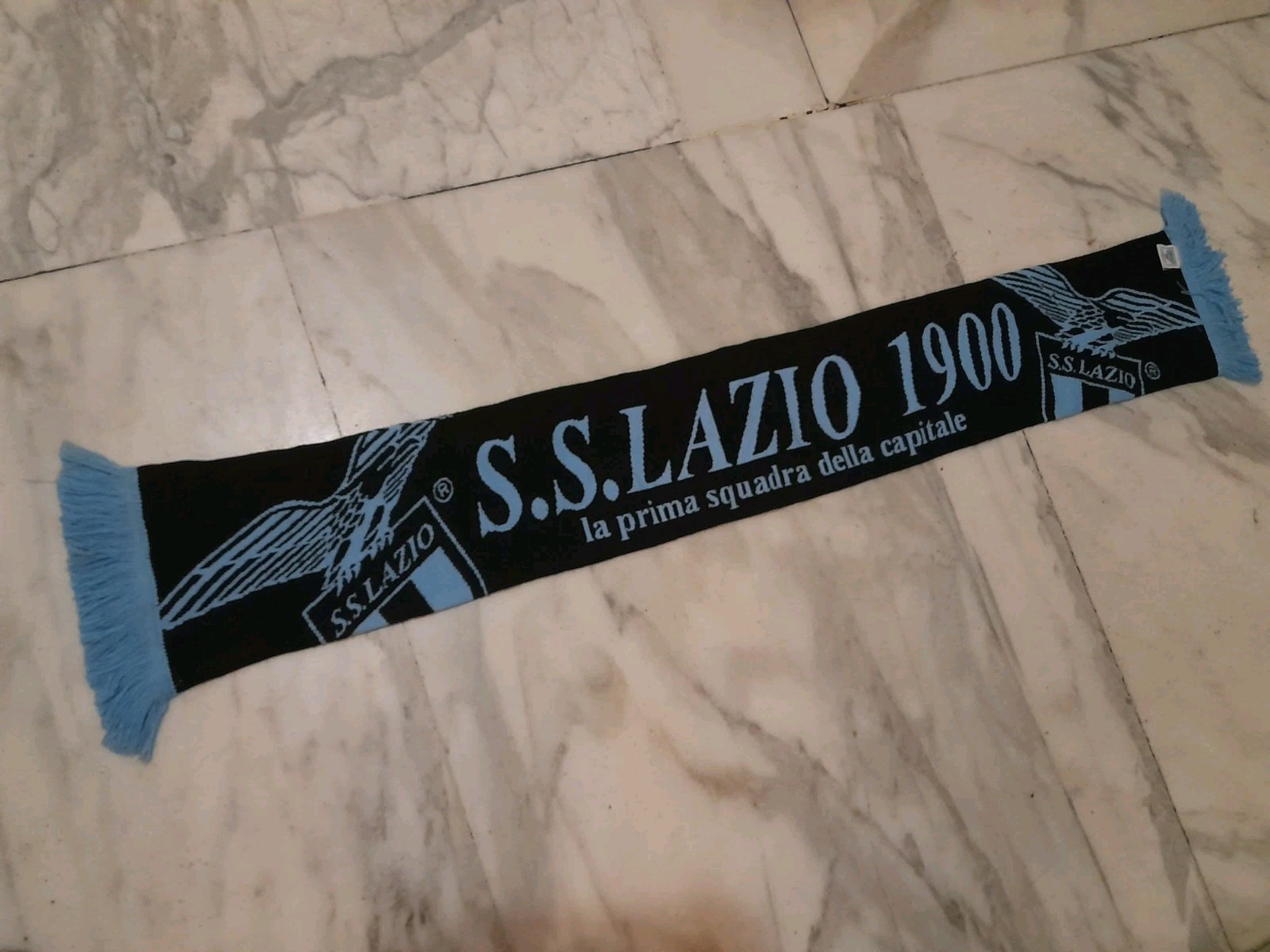 SCIARPA SCARF FOOTBALL CALCIO S.S. LAZIO 1900 LA PRIMA SQUADRA DELLA CAPITALE.