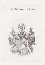 1830 Pfistermeister Wappen coat of arms Kupferstich engraving Heraldik heraldry