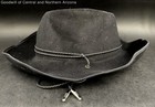Hand-braided Leather Stampede String Bolo Turquoise Tie Black Cowboy Hat — photo 1