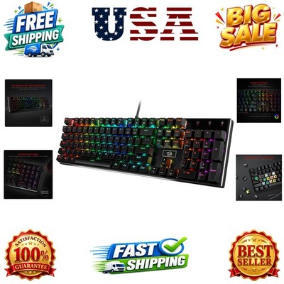 K556 RGB LED Backlit Wired Mechanical Gaming Keyboard, 104 Keys Hot-Swap Mech...