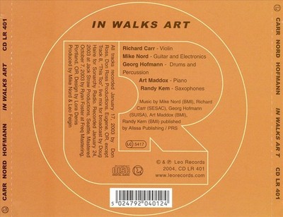 CARR / NORD / HOFMANN - IN WALKS ART NEW CD