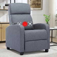 Canmov Massage Recliner w/ 2 Vibrating Nodes - 160° Adjustable + Remote grey