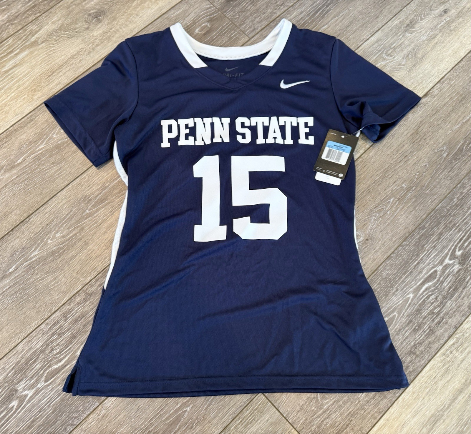 Nike Penn State Women’s Lacrosse Jersey Size Medium V-Neck Navy 707104 #15