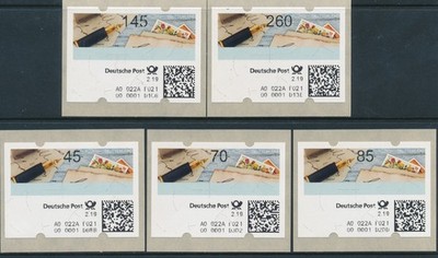 Deutschland ATM MiNr 10.3 2018 Tastensatz 45/70/85/145/260 3.Papier postfrisch