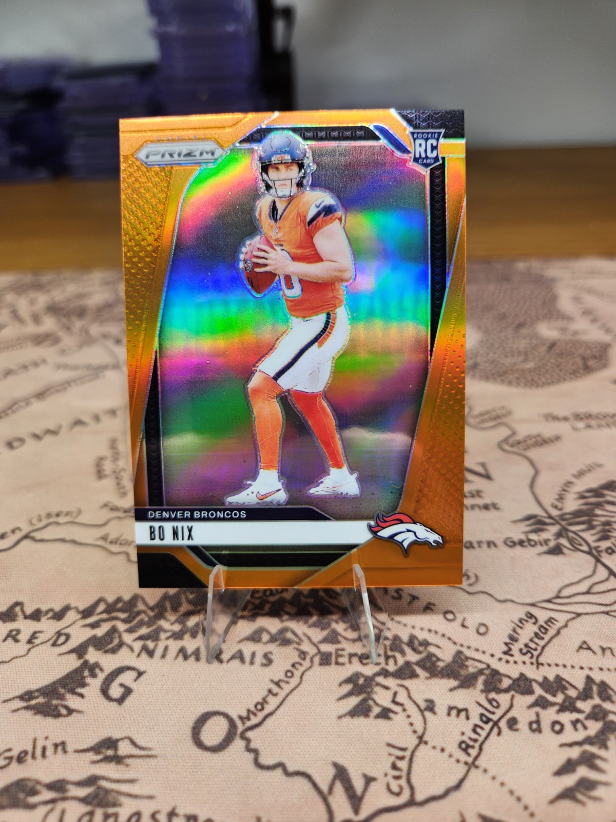 2024 Panini Prizm Bo Nix RC #309 Orange COLOR MATCH Rookie serial # 210/249