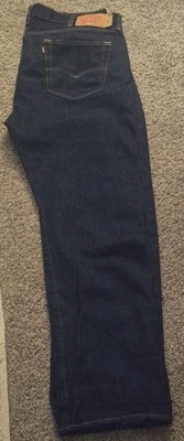 Levi's 501 Mens Dark Blue Denim Straight Jeans Button Fly 5-Pocket