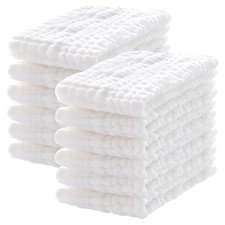 Lovely Care 12 Pack Muslin Burp Cloths 100 10x20 Inch Pack of 12 , White