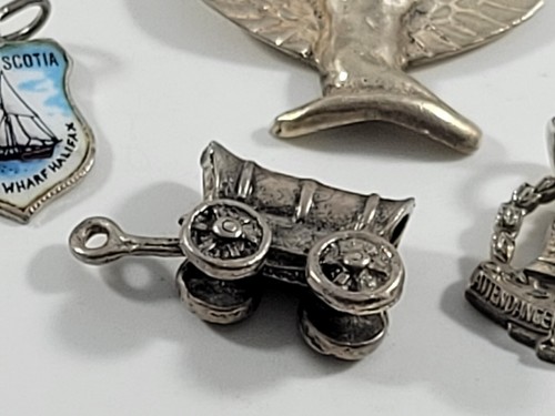 Vintage Pendants Sterling Silver 925 Charms 17 Grams Gr Some Signed REU TMA Bird - Picture 11 of 19