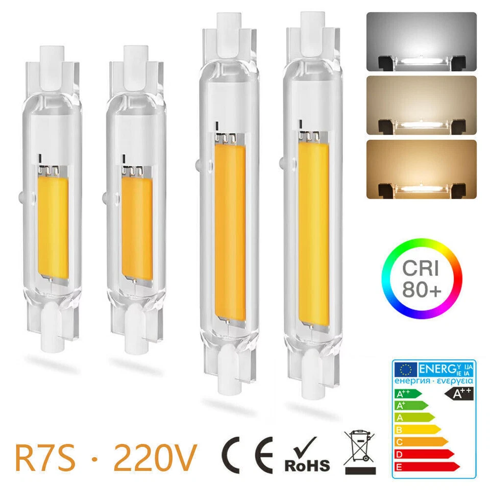 R7S 30W COB LED Bulb Halogen Tube 15W 78mm 118mm Glas Lampe Ersetzen - Bild 3 von 4
