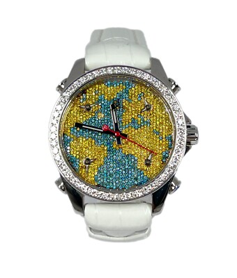 Jacob & Co Five Time Zone 40 mm Stainless Steel Diamonds Unisex Watch, JCM47YBBZ