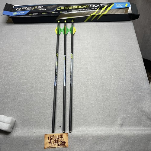 3 Allen Razor 20” Crossbow Bolts (Arrow) Half Moon Nocks 2” Bohning Blazer Vanes