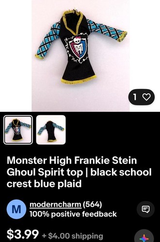 Monster High Clawdeen Wolf Kleid Ghoulia Yelps Frankie Tops Shirts Kleidung Paket - Bild 7 von 8